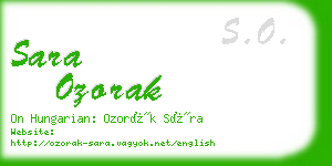 sara ozorak business card